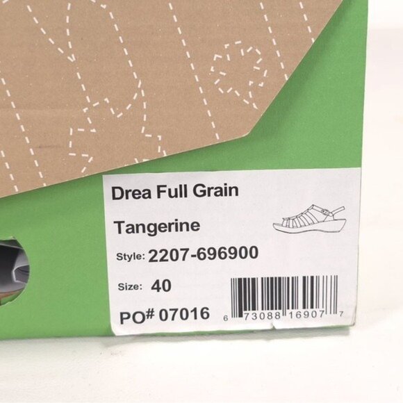 Dansko LEATHER Sandals Women Strappy Drea Tangerine Slingback Wedge EU 40 US 9.5 - Picture 12 of 13